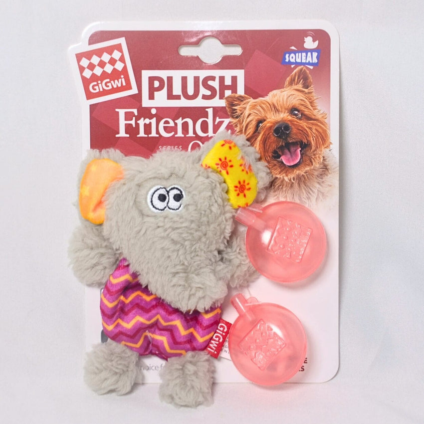 GIGWI 6227 Mainan Anjing Plush Friendz Elephant with Squeaker 14cm Dog Toy Tidak ada merek 