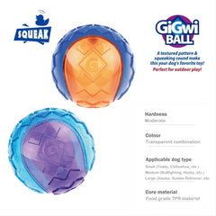 GIGWI 6740 Mainan Anjing Ball With Squeaker Transparant M 2pcs Doy Toy Gigwi 