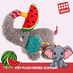 GIGWI 6797 Mainan Anjing Plush Friendz Elephant Squeaker Crinkle Paper no type Tidak ada merek 