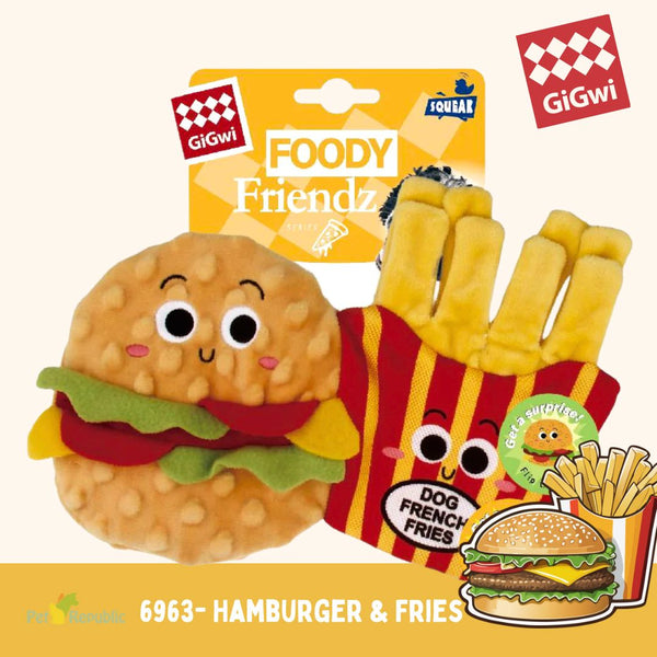 GIGWI 6963 Mainan Anjing Hamburger and French Fries Dog Toy Tidak ada merek 