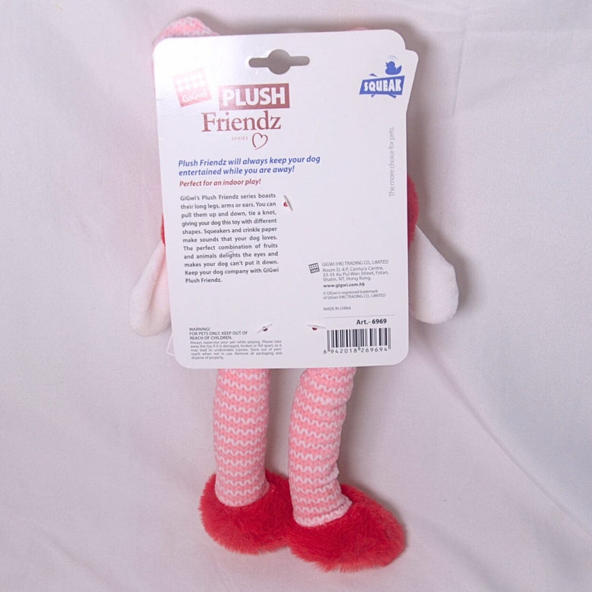 GIGWI 6969 Mainan Anjing Plush Friendz Strawberry Rabbit Dog Toy Tidak ada merek 