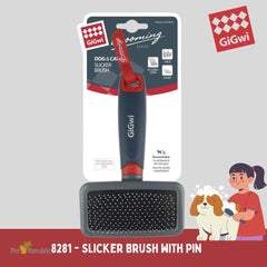 GIGWI 8281 Sisir Anjing Kucing Sikat Slicker Brush with Pin Grooming Tools Tidak ada merek 