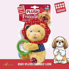 GIGWI 8565 Mainan Anjing Plush Friendz Lion with TPR Ring Dog Toy Tidak ada merek 