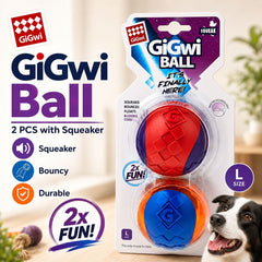 GIGWI Mainan Anjing 6411 Ball With Squeaker L 2pcs no type Tidak ada merek 