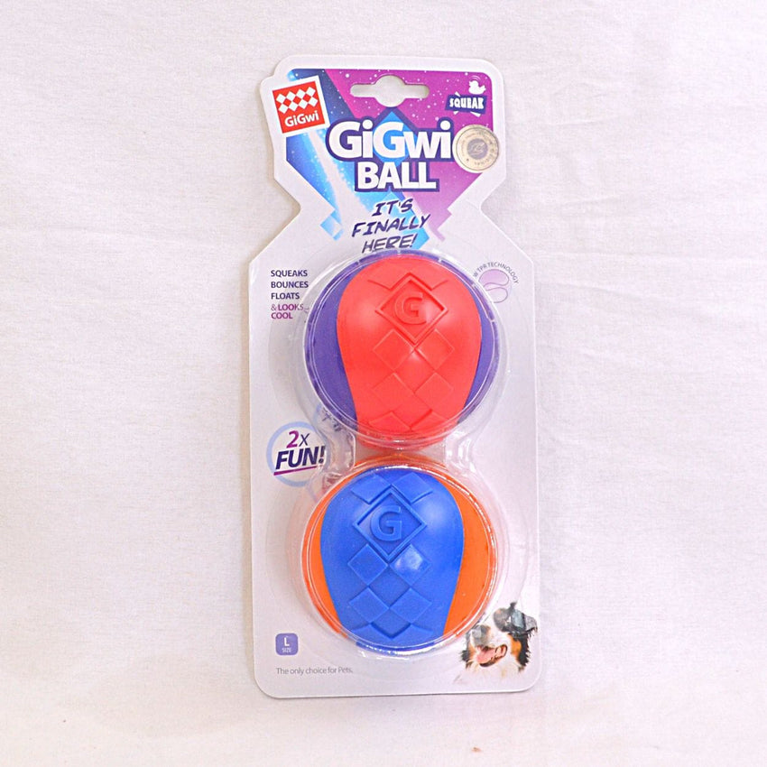 GIGWI Mainan Anjing 6411 Ball With Squeaker L 2pcs no type Tidak ada merek 