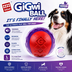 GIGWI Mainan Anjing Ball With Squeaker Solid Red Purple L Dog Toy Tidak ada merek 