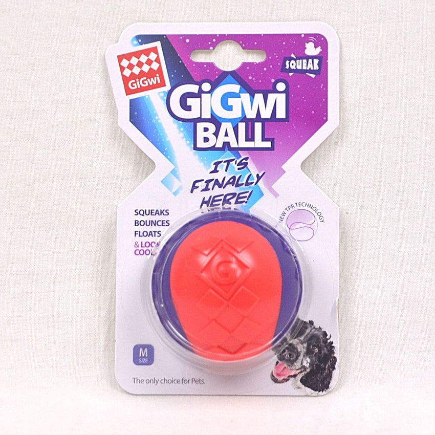 GIGWI Mainan Anjing BALL With Squeaker Solid Red Purple M no type Tidak ada merek 