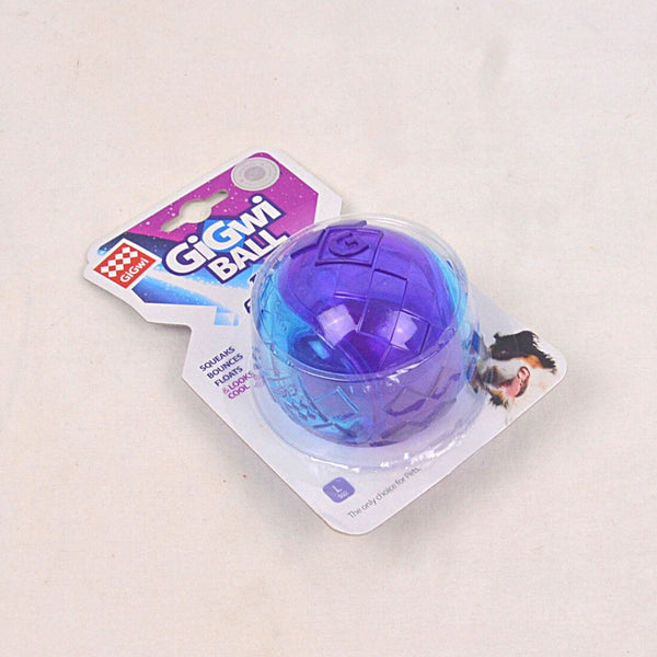 GIGWI Mainan Anjing Ball With Squeaker Transparent Purple Blue L no type Tidak ada merek 