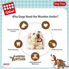 GIGWI Mainan Anjing Dog Chew Wooden Antler XS no type GIGWI 