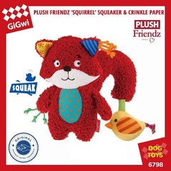 GIGWI Mainan Anjing Plush Friendz Squirrel Squeaker Crinkle Paper no type Tidak ada merek 
