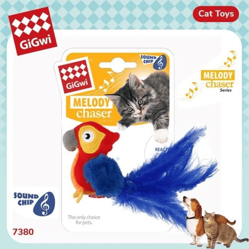 GIGWI Red Parrot Melody Chaser With Activated Sound Chip no type Tidak ada merek 