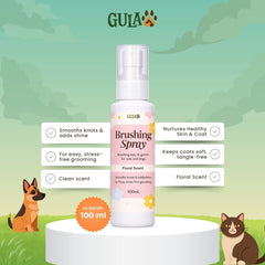 GULAPAWS Anti Kusut Kucing Anjing Brushing Spray Floral Scent 100ml Grooming Pet Care Tidak ada merek 