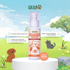 GULAPAWS Anti Kutu Anjing Kucing Flea and Tick Spray 100ml Pet Medicated Care Gulapaws 