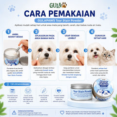 GULAPAWS Bedak Anjing Kucing Noda Mata Tear Stain Powder 25gr Grooming Pet Care Tidak ada merek 