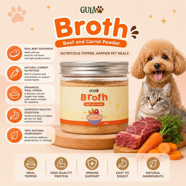 GULAPAWS Kaldu Anjing Kucing Beef Carrot Extract Broth Powder 150gr Pet Vitamin & Supplement NoBrand 