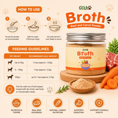 GULAPAWS Kaldu Anjing Kucing Beef Carrot Extract Broth Powder 150gr Pet Vitamin & Supplement NoBrand 