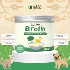 GULAPAWS Kaldu Anjing Kucing Chicken Broccoli Extract Broth Powder 150gr Pet Vitamin & Supplement Tidak ada merek 