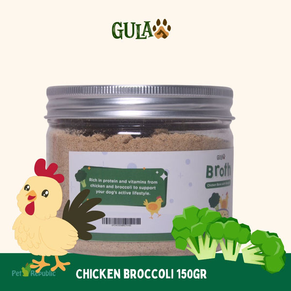 GULAPAWS Kaldu Anjing Kucing Chicken Broccoli Extract Broth Powder 150gr Pet Vitamin & Supplement Tidak ada merek 