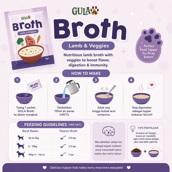 GULAPAWS Lamb Veggies Extract Broth Powder Travel Pack 5GR Pet Vitamin & Supplement NoBrand 
