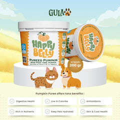 GULAPAWS Makanan Anjing Kucing Happy Belly Pumpkin Puree 200gr no type Tidak ada merek 