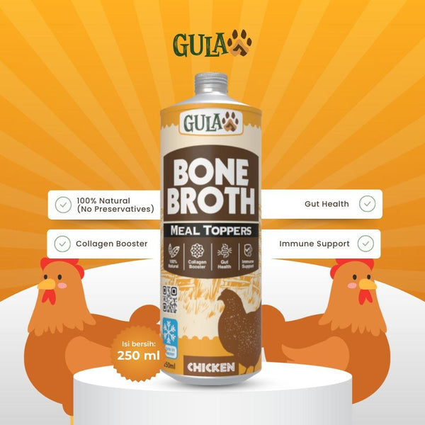 GULAPAWS Makanan Anjing Kucing Topper Chicken Bone Broth 250ml no type Tidak ada merek 