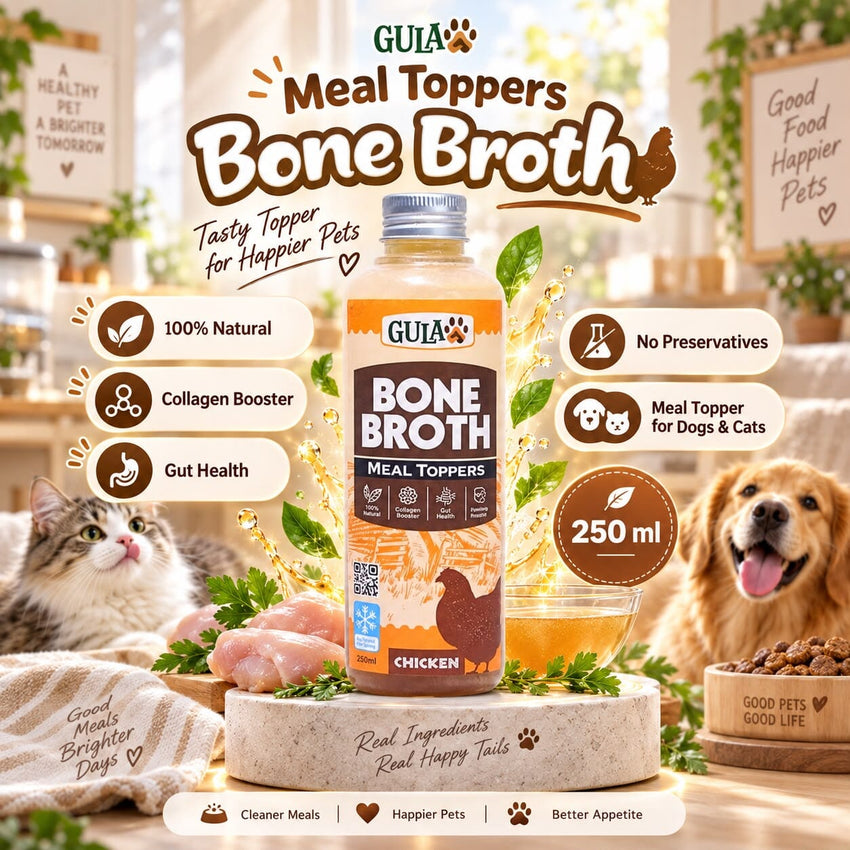 GULAPAWS Makanan Anjing Kucing Topper Chicken Bone Broth 250ml no type Tidak ada merek 