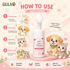 GULAPAWS Pembersih Kaki Anjing Kucing Paw Cleaner 100ml Grooming Pet Care Tidak ada merek 
