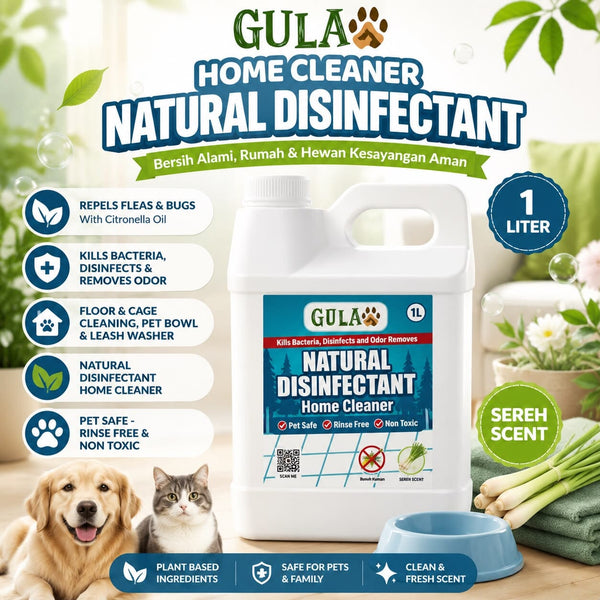 GULAPAWS Pembersih Natural Disinfectant Home Cleaner 1L no type Tidak ada merek 