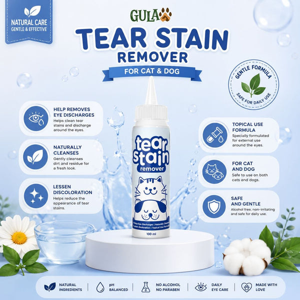 GULAPAWS Pembersih Wajah Anjing Kucing Tear Stain Remover 100ml no type Tidak ada merek 