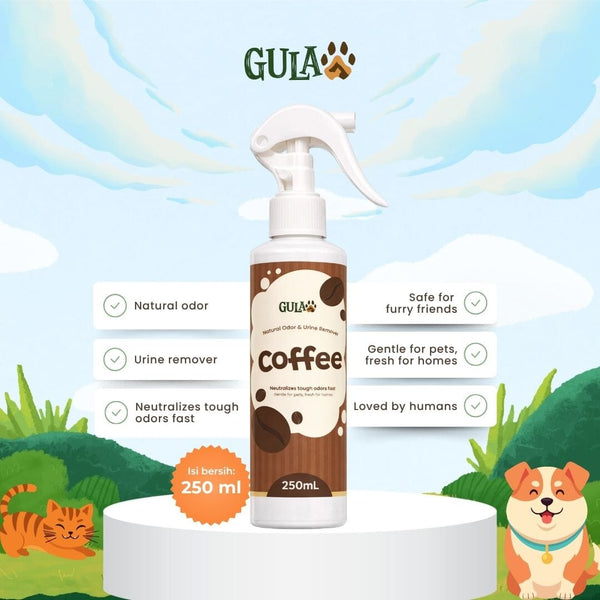 GULAPAWS Penghilang Bau Urine and Odor Remover Coffee 250ml Dog Sanitation Tidak ada merek 