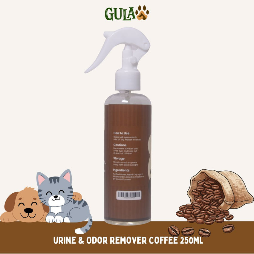 GULAPAWS Penghilang Bau Urine and Odor Remover Coffee 250ml Dog Sanitation Tidak ada merek 