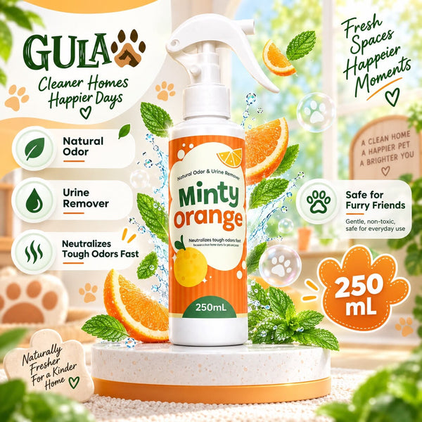 GULAPAWS Penghilang Bau Urine and Odor Remover Minty Orange 250ml Dog Sanitation Tidak ada merek 