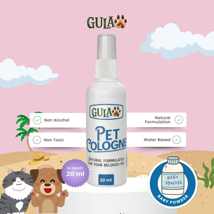 GULAPAWS Pet Cologne Anjing Kucing Baby Powder 20ml Grooming Pet Care Gulapaws 