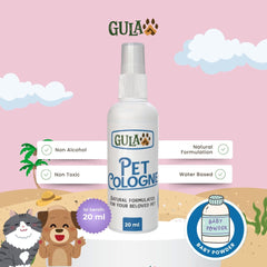 GULAPAWS Pet Cologne Anjing Kucing Baby Powder 20ml Grooming Pet Care Gulapaws 