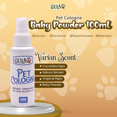 GULAPAWS Pet Cologne Baby Powder 100ml Grooming Pet Care Gulapaws 