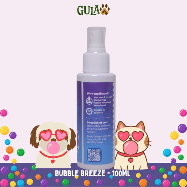 GULAPAWS Pet Cologne Bubble Breeze 100ml Grooming Pet Care Tidak ada merek 