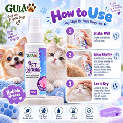 GULAPAWS Pet Cologne Bubble Breeze 100ml Grooming Pet Care Tidak ada merek 