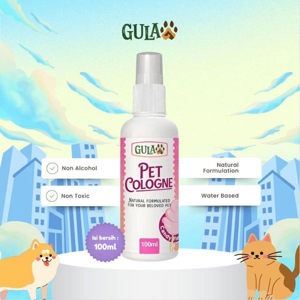 GULAPAWS Pet Cologne Cotton Floss 100ml Grooming Pet Care Tidak ada merek 