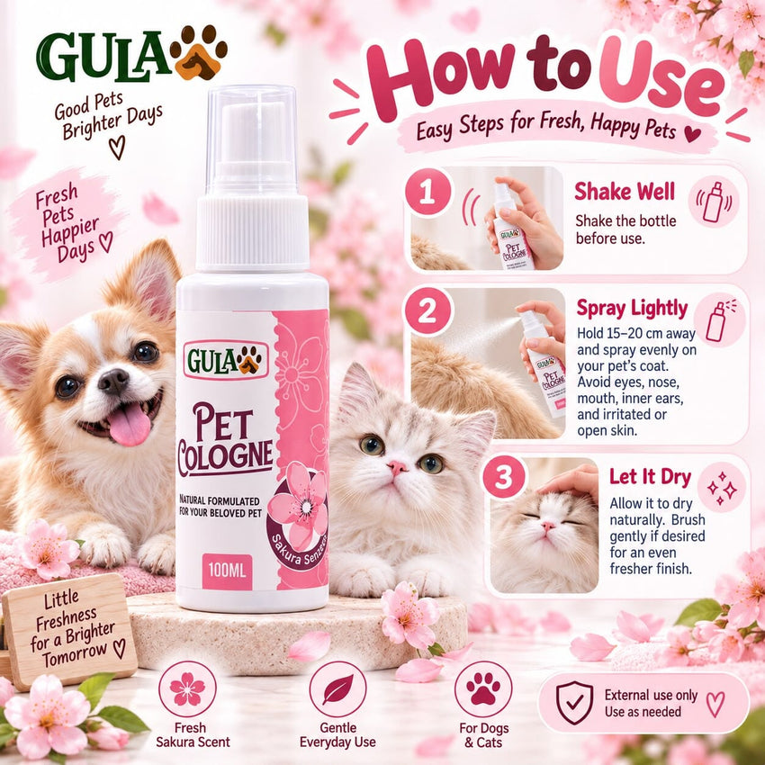 GULAPAWS Pet Cologne Cotton Floss 100ml Grooming Pet Care Tidak ada merek 