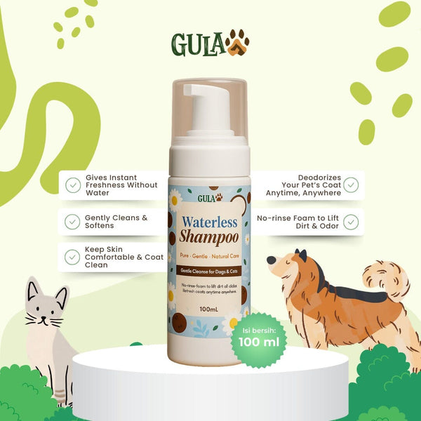 GULAPAWS Shampoo Kucing Anjing Waterless Shampoo 100ml Grooming Shampoo and Conditioner Gulapaws 