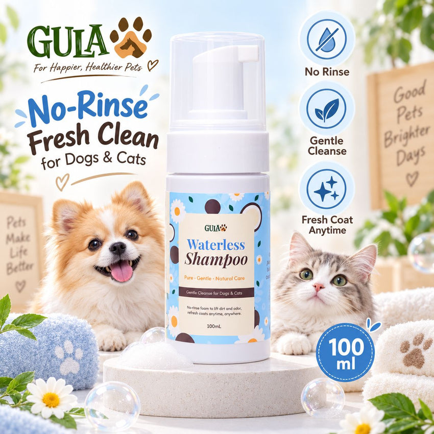 GULAPAWS Shampoo Kucing Anjing Waterless Shampoo 100ml Grooming Shampoo and Conditioner Tidak ada merek 