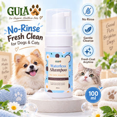 GULAPAWS Shampoo Kucing Anjing Waterless Shampoo 100ml Grooming Shampoo and Conditioner Tidak ada merek 