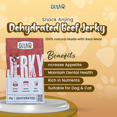 GULAPAWS Snack Anjing Dehydrated Beef Jerky 20gr no type Pet Republic Indonesia 