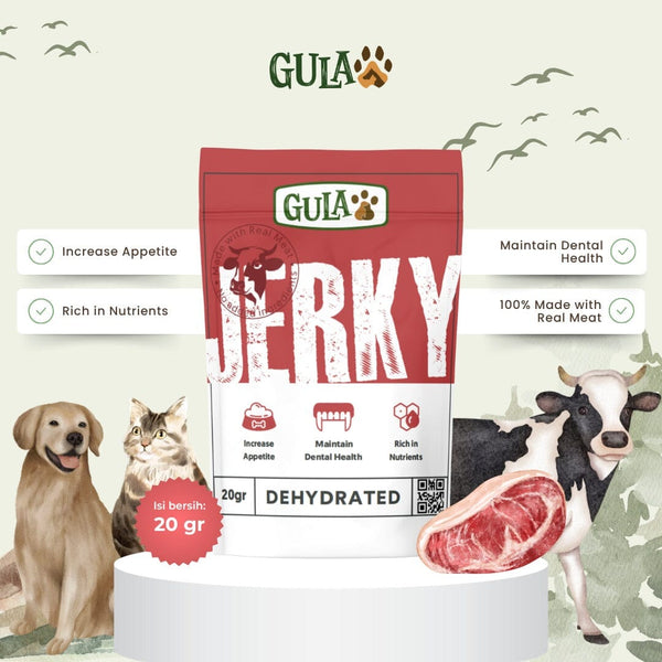 GULAPAWS Snack Anjing Dehydrated Beef Jerky 20gr no type Tidak ada merek 