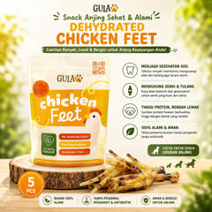 GULAPAWS Snack Anjing Dehydrated Chicken Feet 5pcs no type Tidak ada merek 
