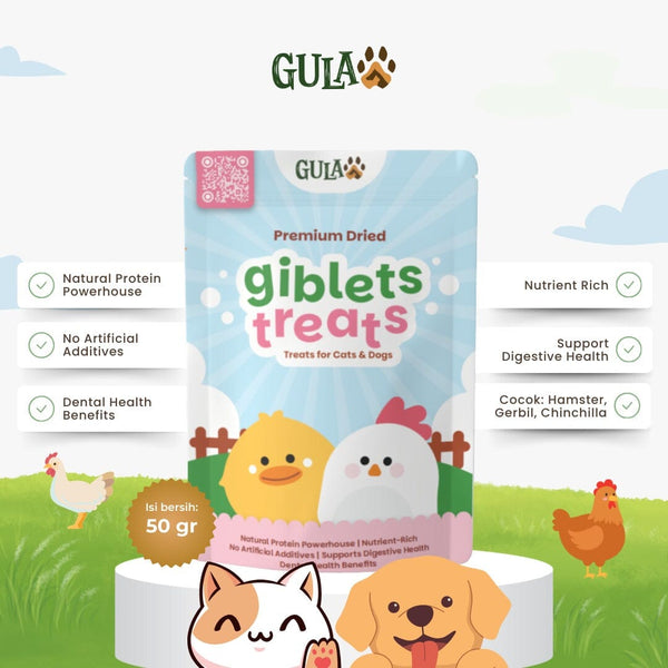 GULAPAWS Snack Anjing Dehydrated Giblets 50gr no type Tidak ada merek 