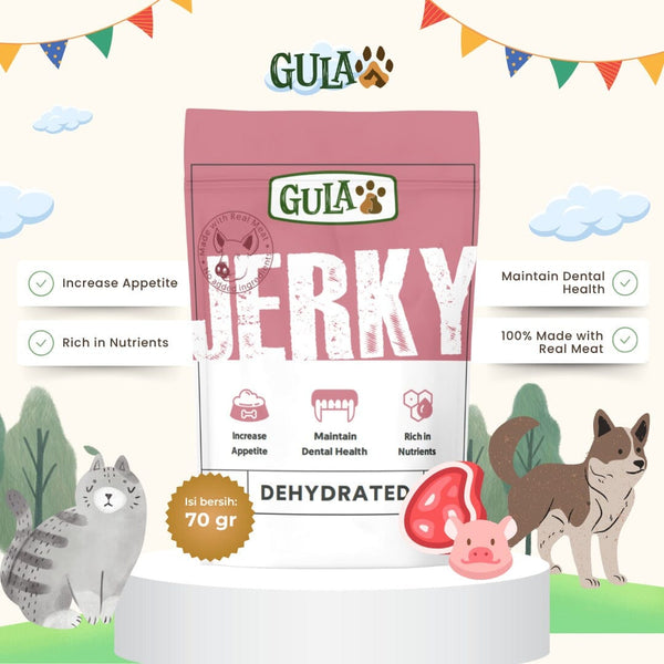 GULAPAWS Snack Anjing Dehydrated Pork Jerky 70gr no type Tidak ada merek 