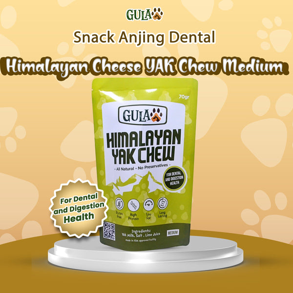 GULAPAWS Snack Anjing Dental Himalayan Cheese YAK Chew Medium Dog Dental Chew Gulapaws 