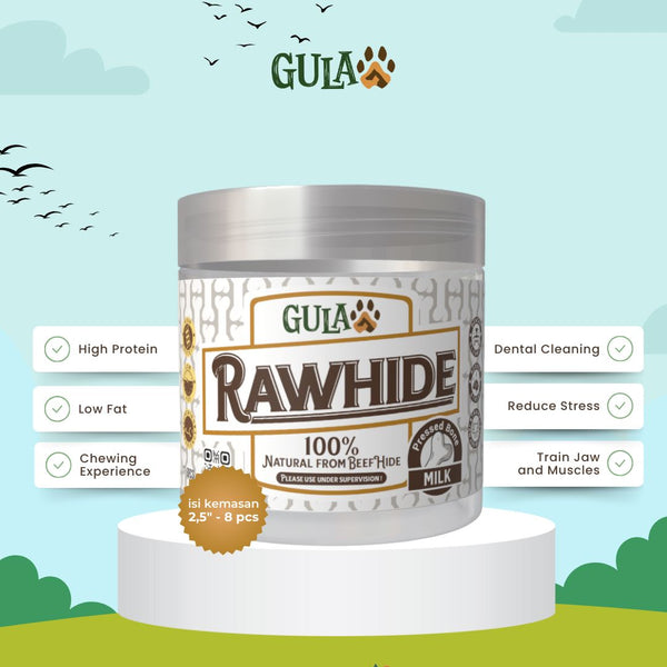GULAPAWS Snack Anjing Dental Rawhide Mini Pressed Bone Milk 8pcs Dog Dental Chew Pet Republic Indonesia 