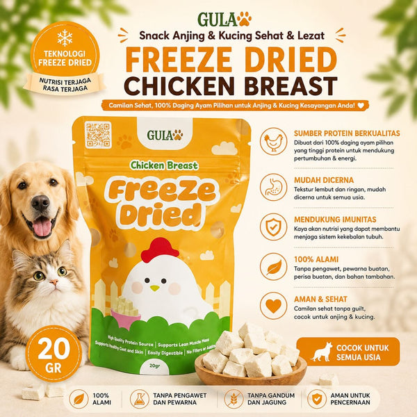 GULAPAWS Snack Anjing Kucing Freeze Dried Chicken Breast 20gr no type NoBrand 